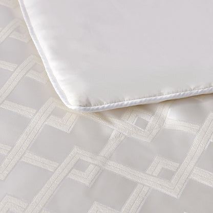 Bianca Firenze Pearl 6 Pcs Jacquard Geometric Comforter Set Super King V442-BCA-COMFORTER-FIRENZE-PEARL-SK