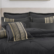 Bianca Raffaello Black 6 Pcs Jacquard Comforter Set Queen/King V442-BCA-COMFORTER-RAFFAELLO-BLACK-KI