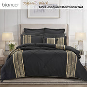 Bianca Raffaello Black 6 Pcs Jacquard Comforter Set Super King V442-BCA-COMFORTER-RAFFAELLO-BLACK-SK