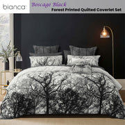 Bianca Boscage Black Forest Printed Quilted Polyester Coverlet Set Queen/King V442-BCA-COVERLETS-BOSCAGE-BLACK-KI