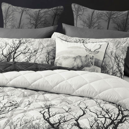 Bianca Boscage Black Forest Printed Quilted Polyester Coverlet Set Queen/King V442-BCA-COVERLETS-BOSCAGE-BLACK-KI