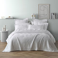 Bianca Cassiano White Polyester Jacquard Coverlet Set Super King V442-BCA-COVERLETS-CASSIANO-WHITE-SK