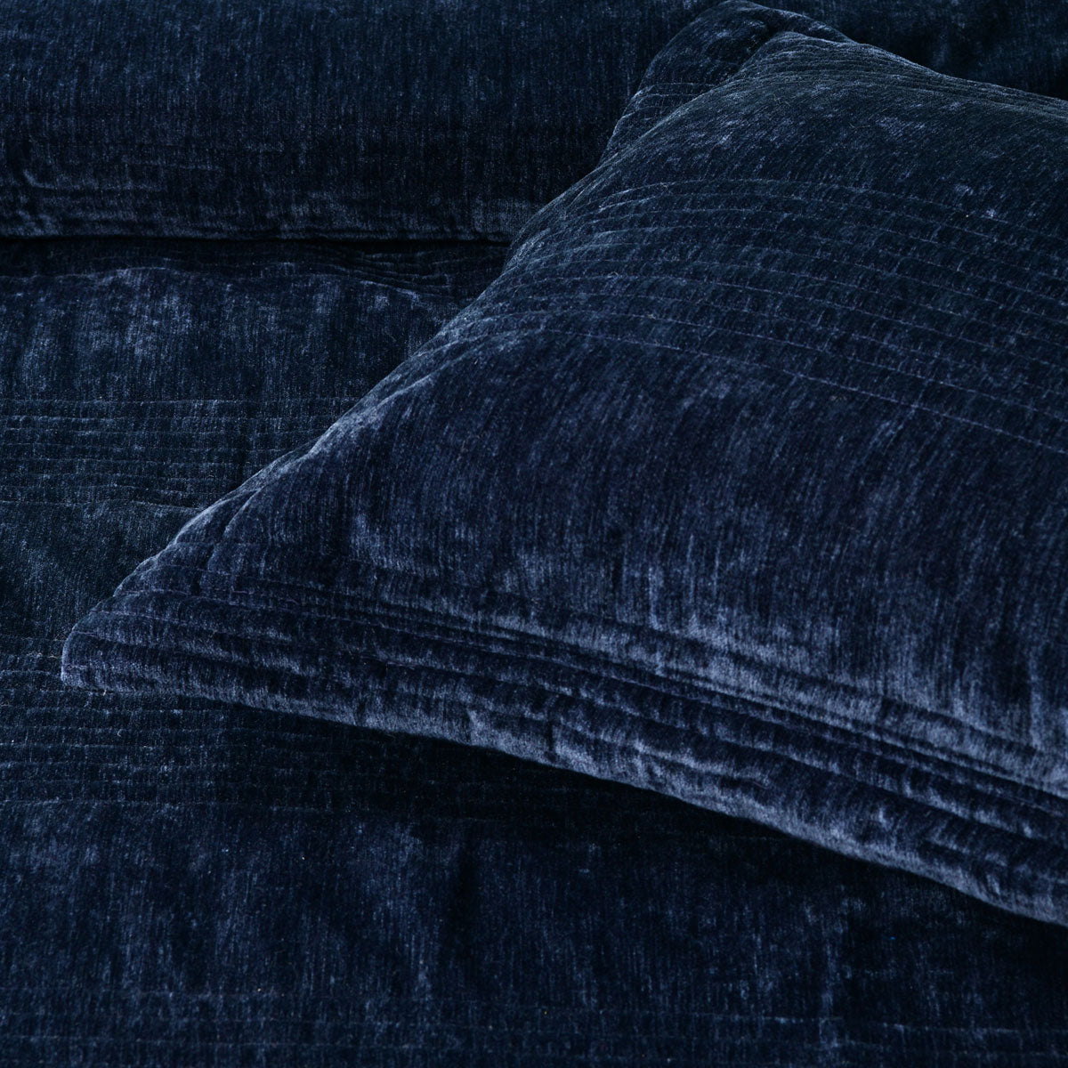 Bianca Cyrano Indigo Soft Velvet Polyester Quilted Coverlet Set Super King V442-BCA-COVERLETS-CYRANO-INDIGO-SK