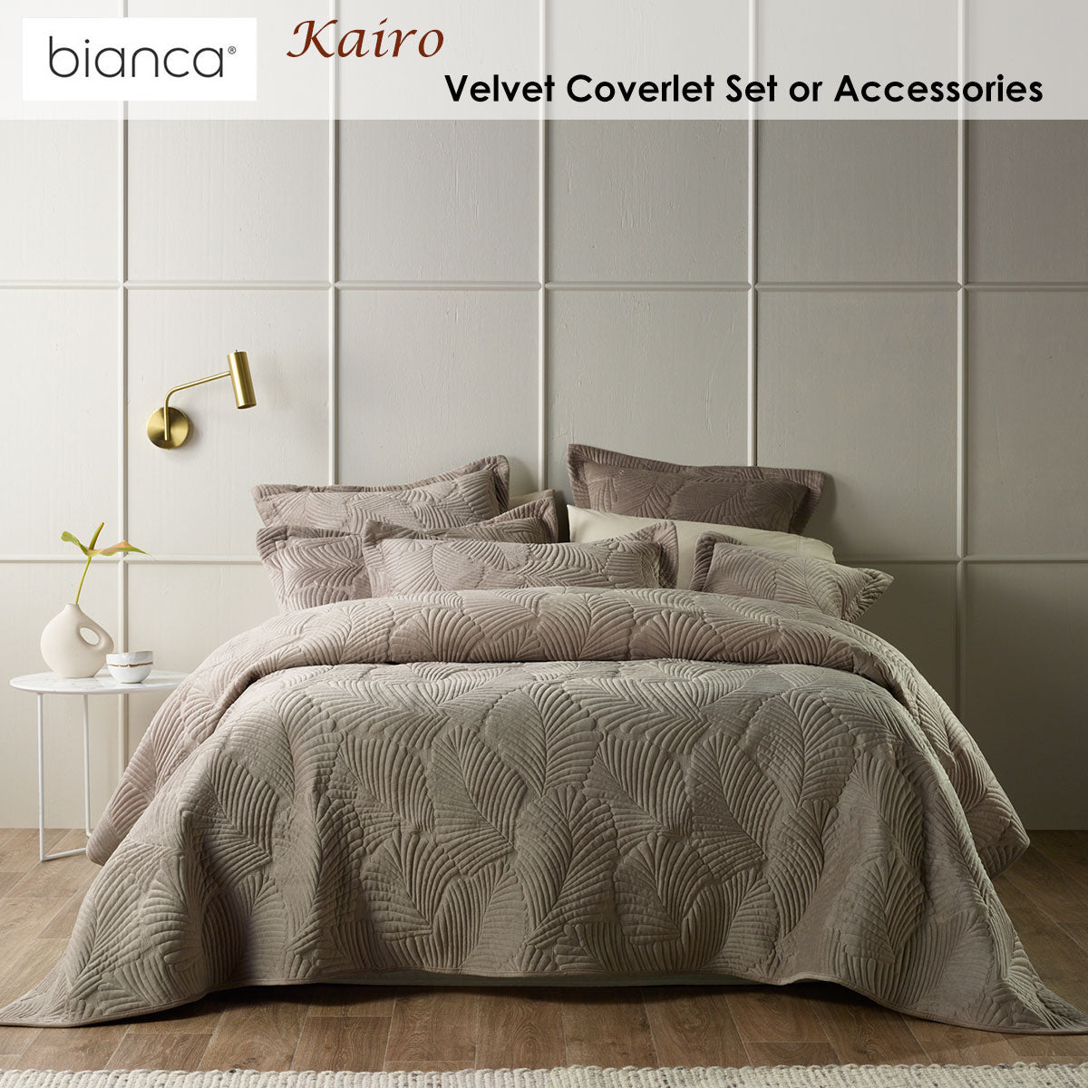 Bianca Kairo Taupe Coverlet Set Queen/King V442-BCA-COVERLETS-KAIRO-TAUPE-KI