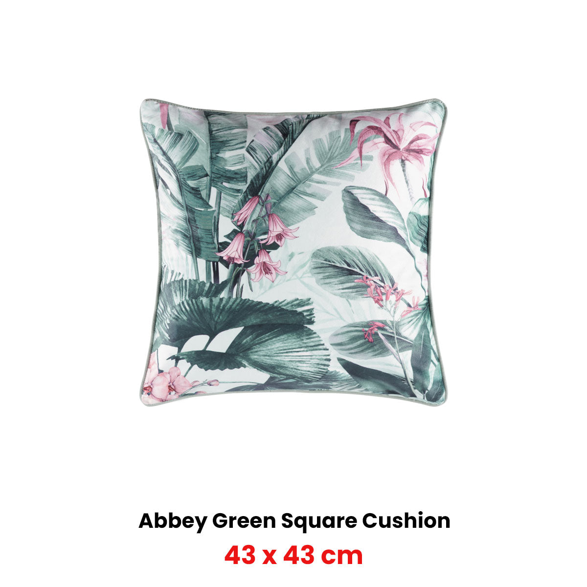 Bianca Abbey Green Square Filled Cushion 43 x 43cm V442-BCA-CUSHION-ABBEY-GREEN-SQ