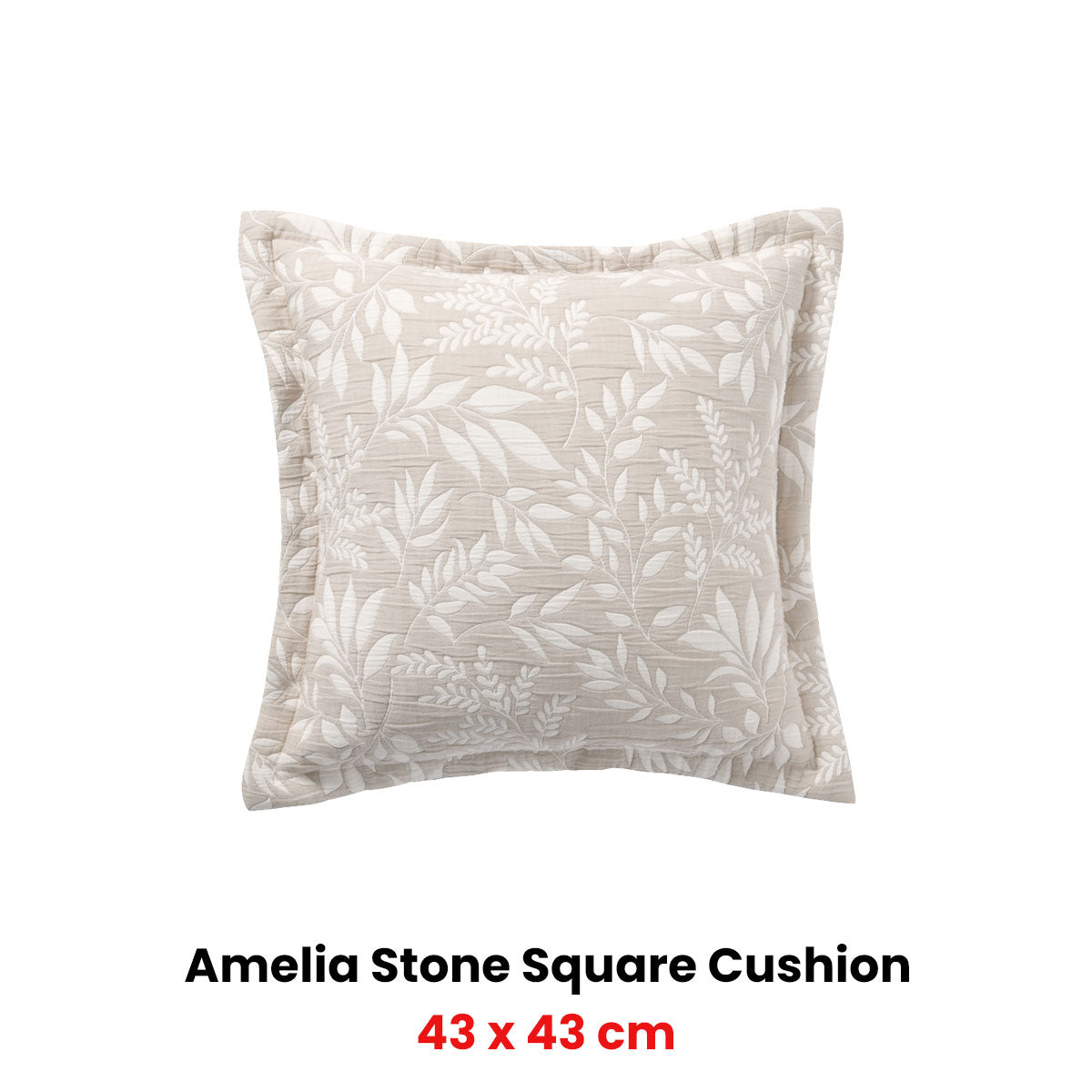 Bianca Ameila Stone Square Filled Cushion 43 x 43cm V442-BCA-CUSHION-AMEILA-STONE-SQ