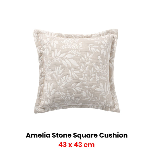 Bianca Ameila Stone Square Filled Cushion 43 x 43cm V442-BCA-CUSHION-AMEILA-STONE-SQ
