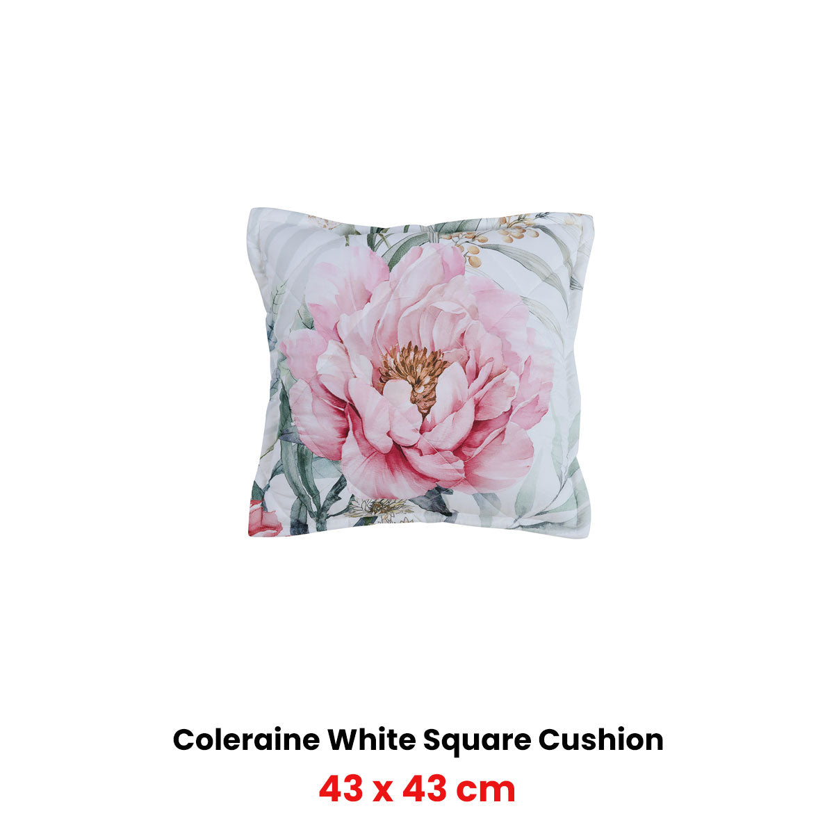 Bianca Coleraine White Coordinate Square Filled Cushion 43 x 43cm V442-BCA-CUSHION-COLERAINE-WHITE-SQ