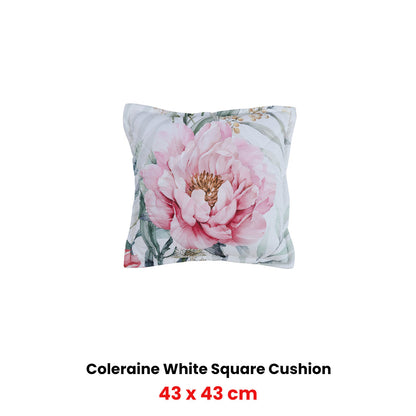 Bianca Coleraine White Coordinate Square Filled Cushion 43 x 43cm V442-BCA-CUSHION-COLERAINE-WHITE-SQ