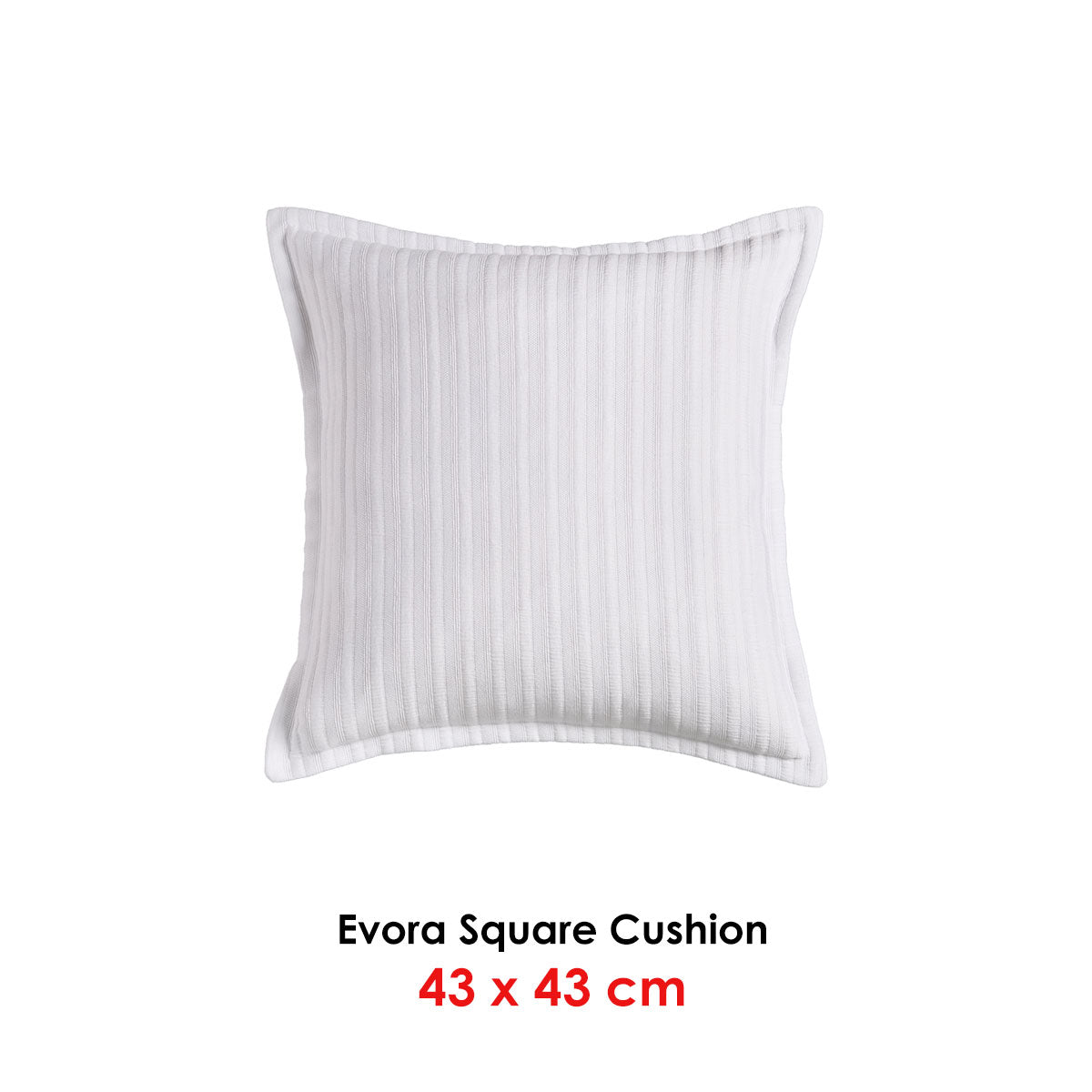Bianca Evora White Square Filled Cushion V442-BCA-CUSHION-EVORA-WHITE-SQ