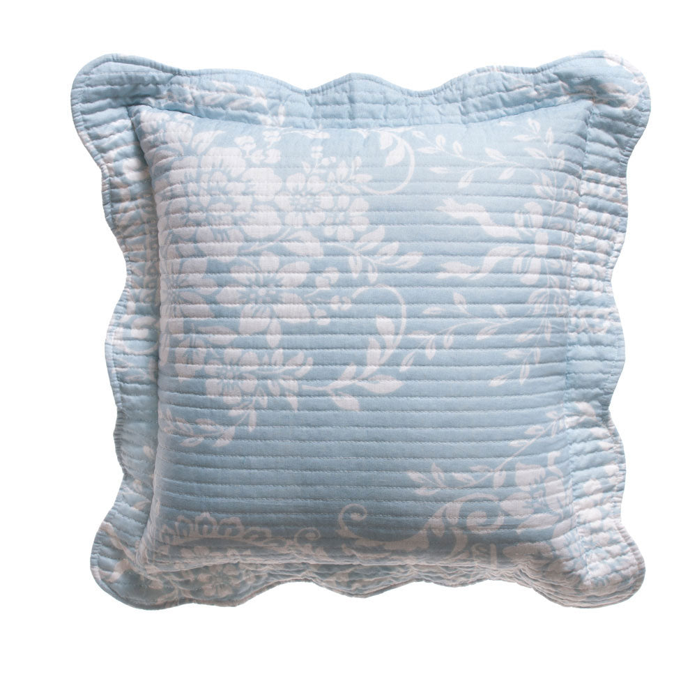 Bianca Florence Blue White Square Cushion V442-BCA-CUSHION-FLORENCE-BLUE-SQ