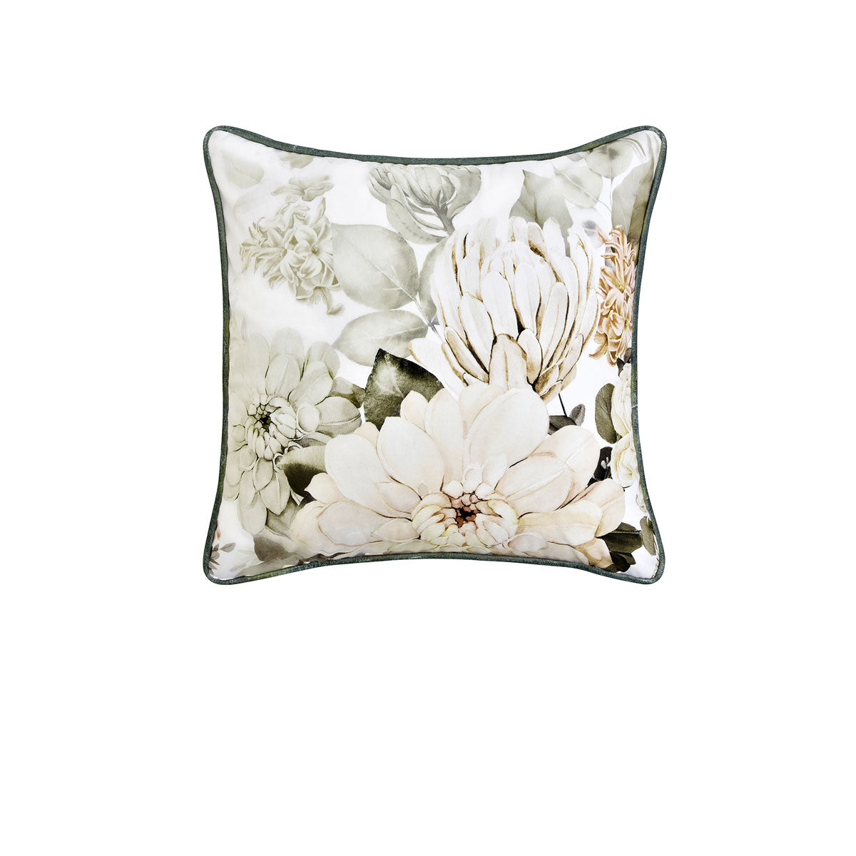 Bianca Giselle Square White Velvet Cushion V442-BCA-CUSHION-GISELLE-WHITE-SQ