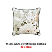 Bianca Giselle Square White Velvet Cushion V442-BCA-CUSHION-GISELLE-WHITE-SQ