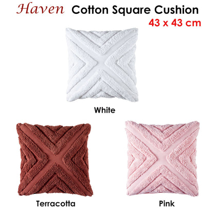 Bianca Haven Terracotta Cotton Chenille Square Cushion V442-BCA-CUSHION-HAVEN-TERRACOTTA-SQ