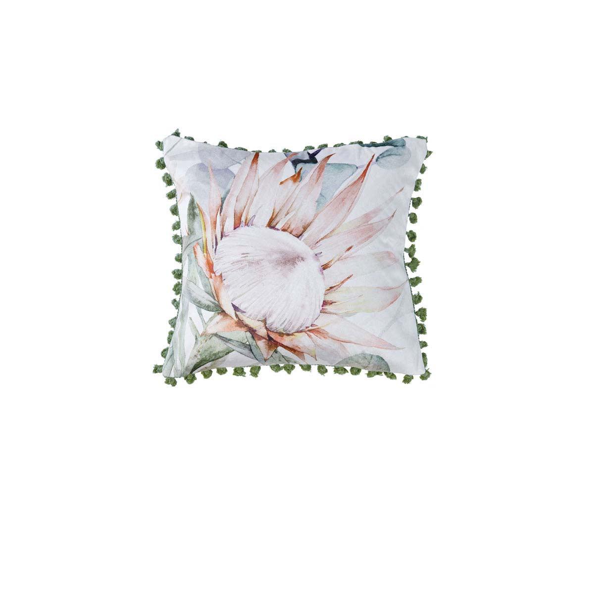 Bianca Helensvale White Velvet Square Filled Cushion 43 x 43cm V442-BCA-CUSHION-HELENSVALE-WHITE-SQ