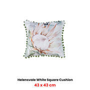 Bianca Helensvale White Velvet Square Filled Cushion 43 x 43cm V442-BCA-CUSHION-HELENSVALE-WHITE-SQ