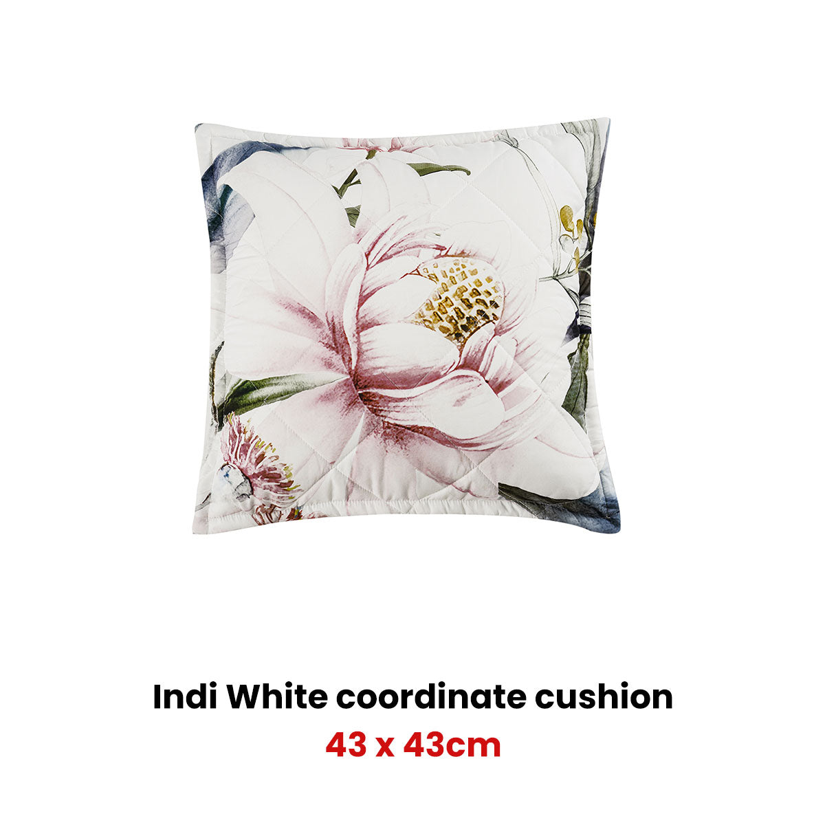 Bianca Indi White Square Filled Cushion 43 x 43cm V442-BCA-CUSHION-INDI-WHITE-SQ