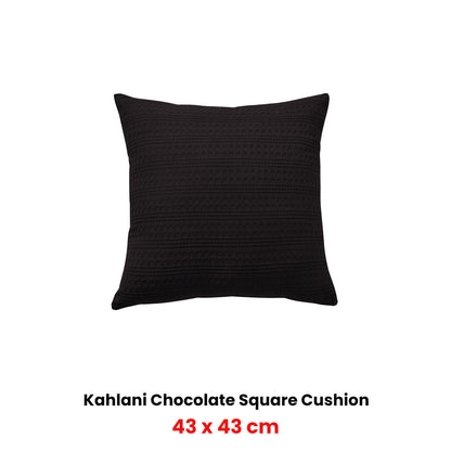 Bianca Kahlani Chocolate Waffle Square Filled Cushion 43 x 43cm V442-BCA-CUSHION-KAHLANI-CHOCOLATE-SQ