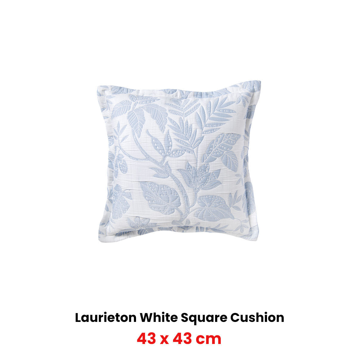 Bianca Laurieton White Coordinate Square Filled Cushion 43 x 43cm V442-BCA-CUSHION-LAURIETON-WHITE-SQ
