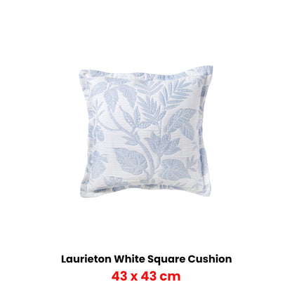Bianca Laurieton White Coordinate Square Filled Cushion 43 x 43cm V442-BCA-CUSHION-LAURIETON-WHITE-SQ