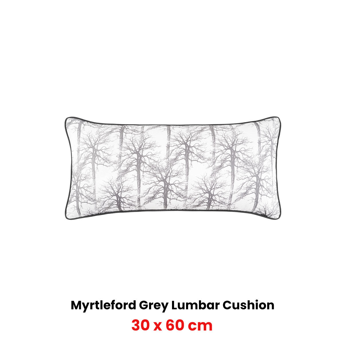 Bianca Myrtleford Grey Lumbar Oblong Filled Cushion 30 x 60cm V442-BCA-CUSHION-MYRTLEFORD-GREY-RE