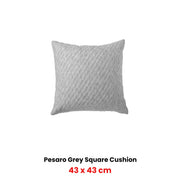 Bianca Pesaro Grey Marle Polyester Cotton Square Filled Cushion 43 x 43cm V442-BCA-CUSHION-PESARO-GREY-SQ