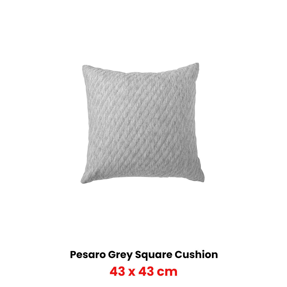 Bianca Pesaro Grey Marle Polyester Cotton Square Filled Cushion 43 x 43cm V442-BCA-CUSHION-PESARO-GREY-SQ