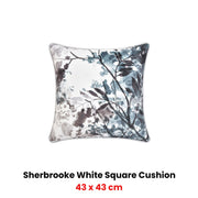 Bianca Sherbrooke White Velvet Square Filled Cushion 43 x 43cm V442-BCA-CUSHION-SHERBROOKE-WHITE-SQ