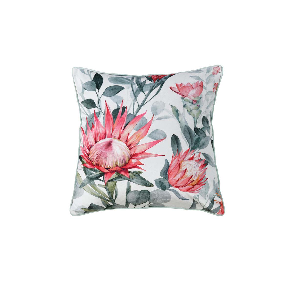 Bianca Wellingrove White Velvet Square Filled Cushion 43 x 43cm V442-BCA-CUSHION-WELLINGROVE-WHITE-SQ