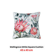 Bianca Wellingrove White Velvet Square Filled Cushion 43 x 43cm V442-BCA-CUSHION-WELLINGROVE-WHITE-SQ