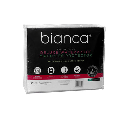 Bianca Deluxe Waterproof Mattress Protector Queen V442-BCA-MATTRESSP-WATERPROOF-WHITE-QS