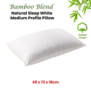 Bianca Natural Sleep White Bamboo Blend Medium Profile Pillow V442-BCA-PILLOW-BAMBOOBLEND750-WHITE-RE