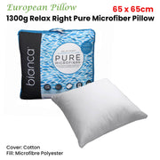 Bianca 1300g Relax Right Pure Microfiber European Pillow 65 x 65cm V442-BCA-PILLOW-RELAXMF-WHITE-EU