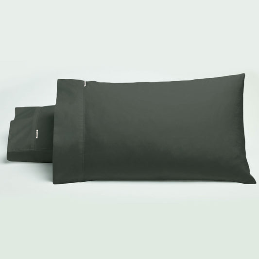Bianca Pair of 500TC Cotton Sateen Standard Pillowcases Charcoal V442-BCA-PILLOWC-500TCCOTTON-CHARCOAL-ST