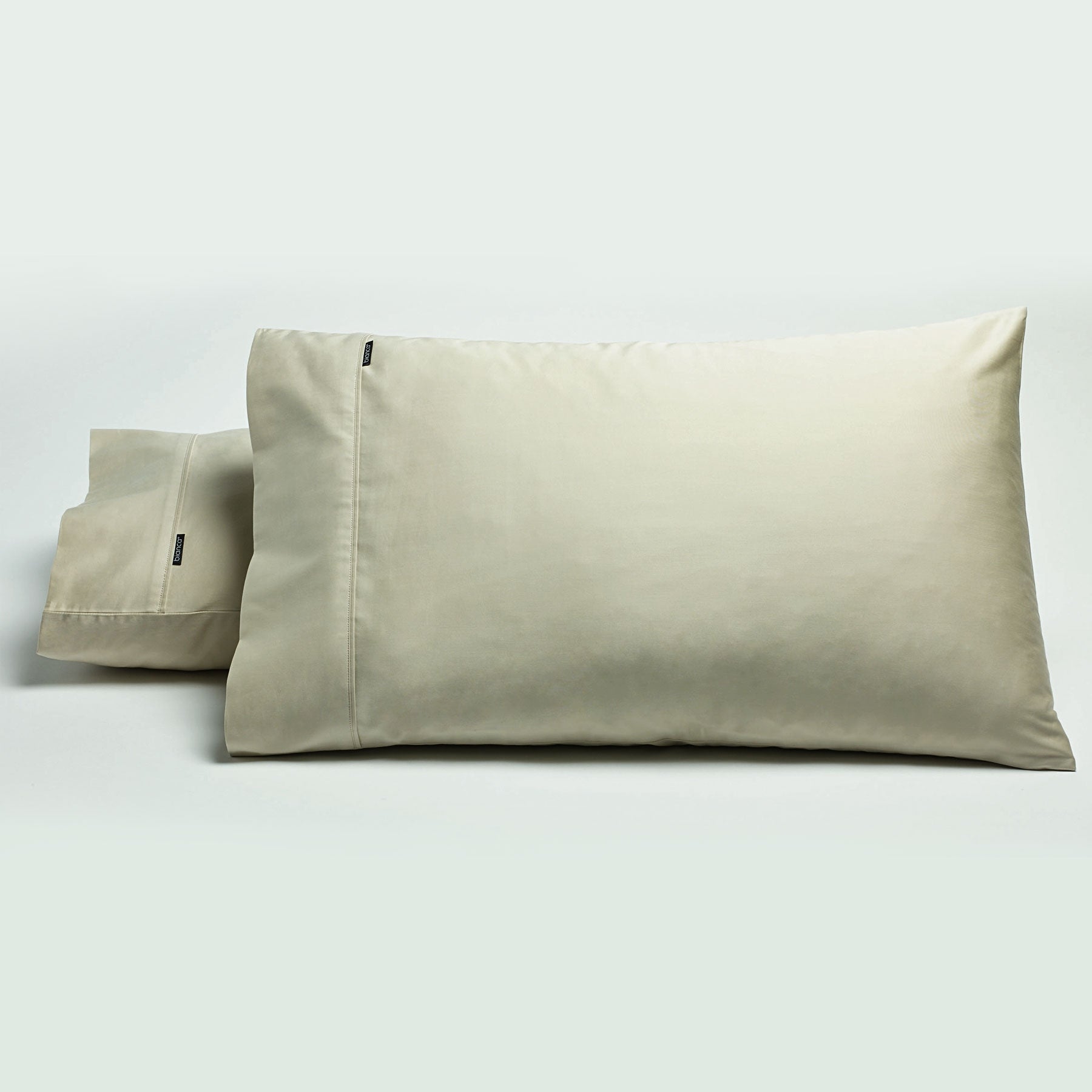 Bianca Pair of 500TC Cotton Sateen Standard Pillowcases Stone V442-BCA-PILLOWC-500TCCOTTON-STONE-ST