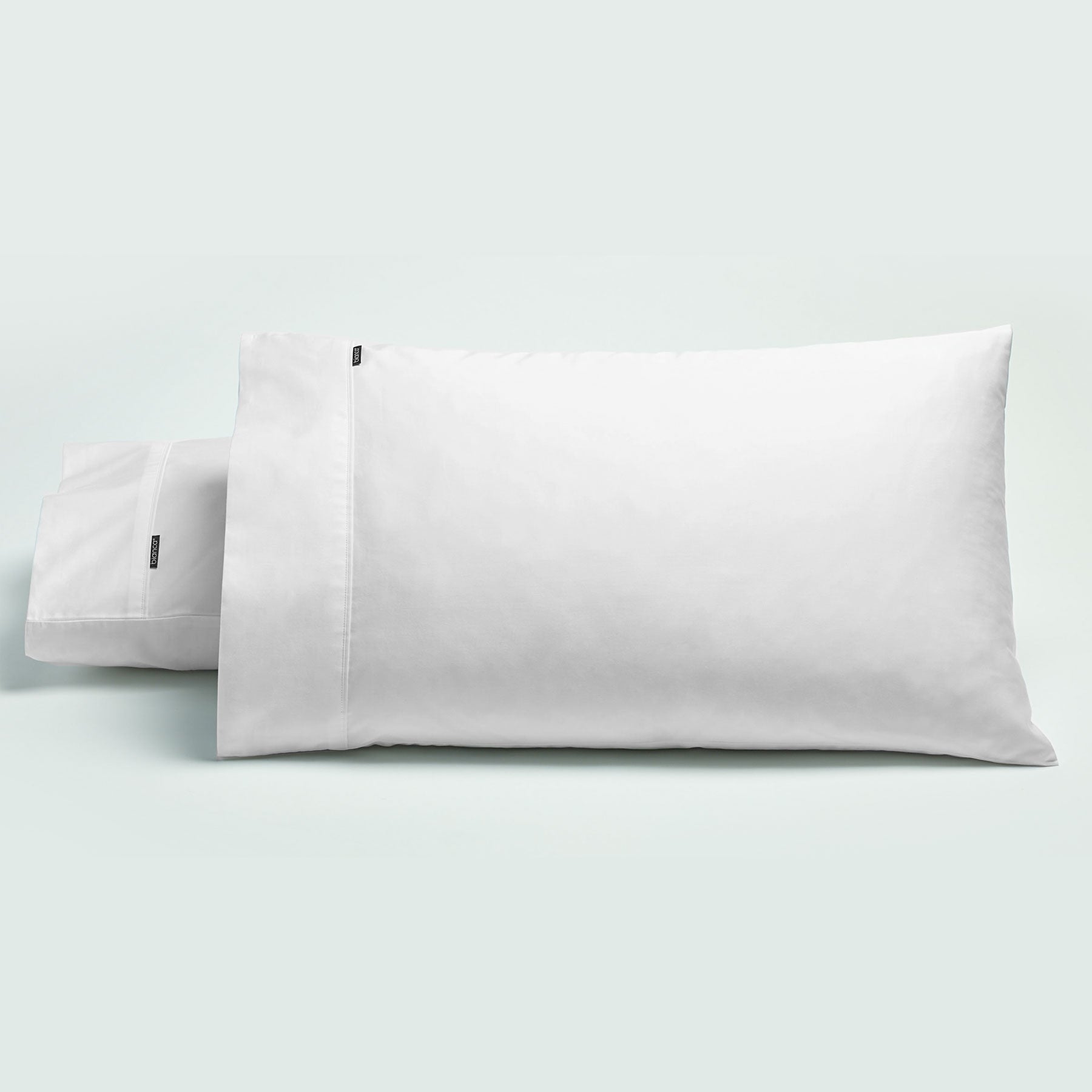 Bianca Pair of 500TC Cotton Sateen Standard Pillowcases White V442-BCA-PILLOWC-500TCCOTTON-WHITE-ST