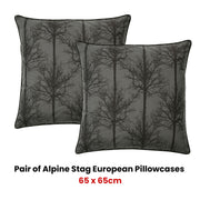 Bianca Pair of Alpine Stag Taupe European Pillowcases V442-BCA-PILLOWC-ALPINESTAG-TAUPE-EU