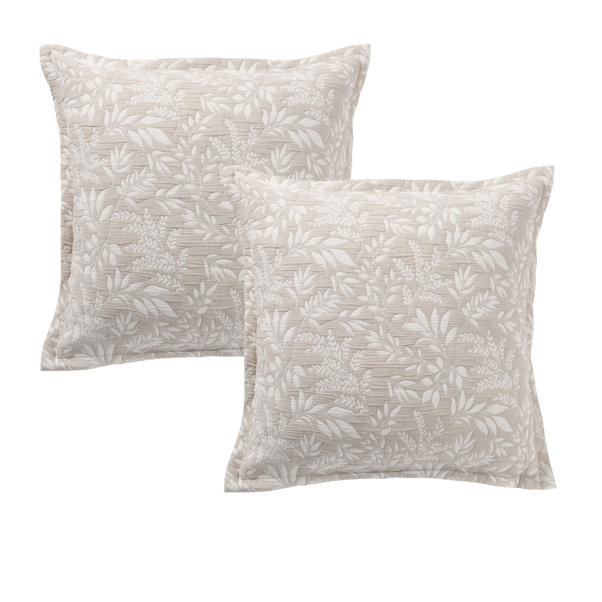 Bianca Pair of Ameila Stone European Pillowcases 65 x 65cm V442-BCA-PILLOWC-AMEILA-STONE-EU