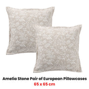 Bianca Pair of Ameila Stone European Pillowcases 65 x 65cm V442-BCA-PILLOWC-AMEILA-STONE-EU