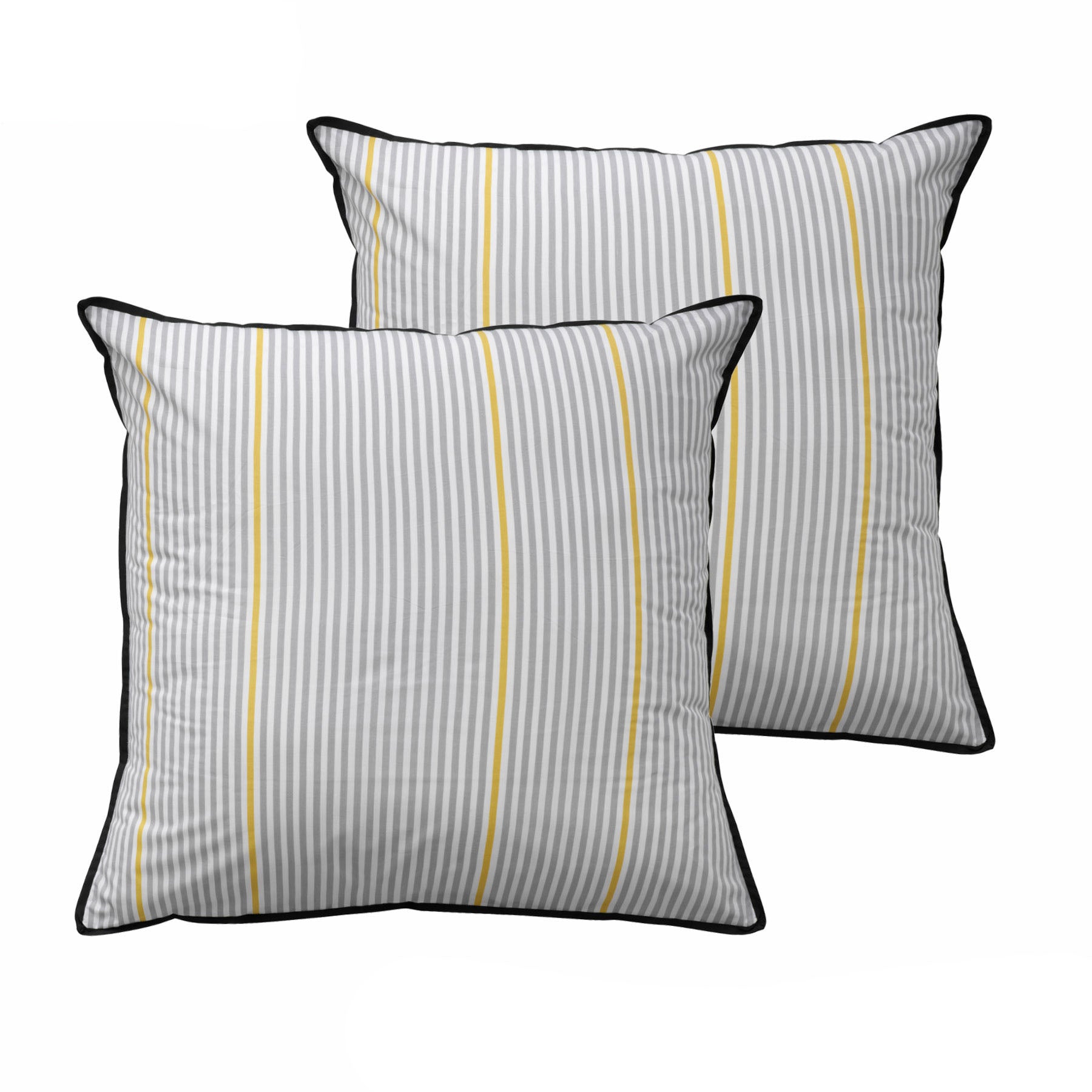 Bianca Pair of Baxter Grey European Pillowcases V442-BCA-PILLOWC-BAXTER-GREY-EU