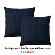 Bianca Pair of Burleigh Ink European Pillowcases 65 x 65cm V442-BCA-PILLOWC-BURLEIGH-INK-EU