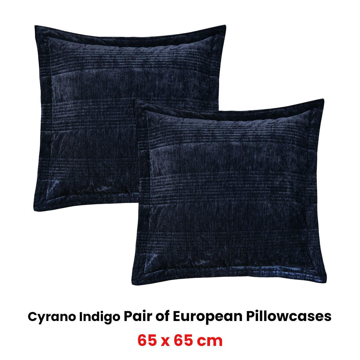 Bianca Pair of Cyrano Indigo European Pillowcases 65 x 65cm V442-BCA-PILLOWC-CYRANO-INDIGO-EU
