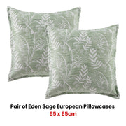 Bianca Pair of Eden Sage European Pillowcases V442-BCA-PILLOWC-EDEN-SAGE-EU