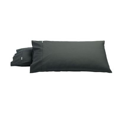 Bianca Pair of Heston Cotton Percale King Pillowcases Charcoal V442-BCA-PILLOWC-HESTON-CHARCOAL-KI