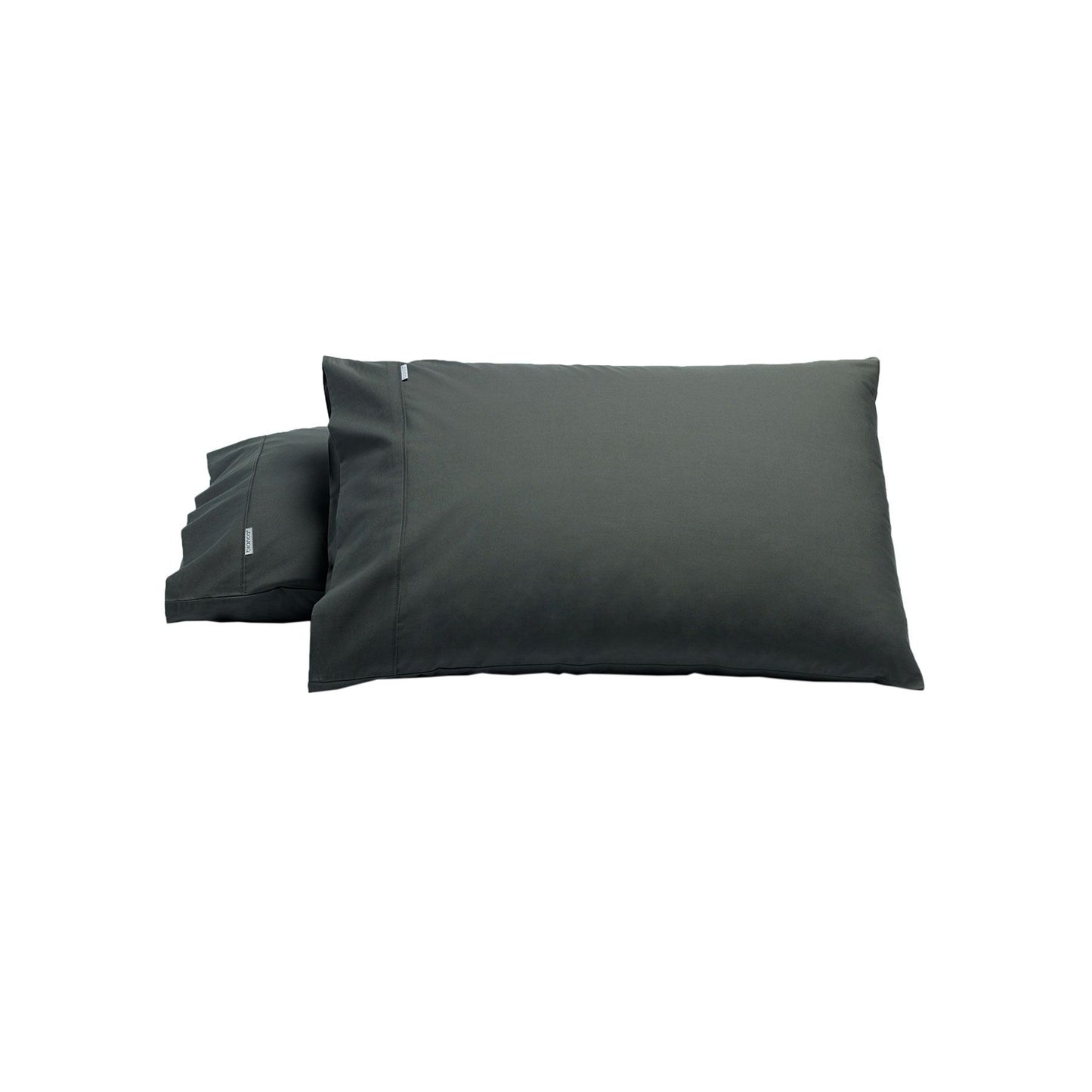 Bianca Pair of Heston Cotton Percale Standard Pillowcases Charcoal V442-BCA-PILLOWC-HESTON-CHARCOAL-ST