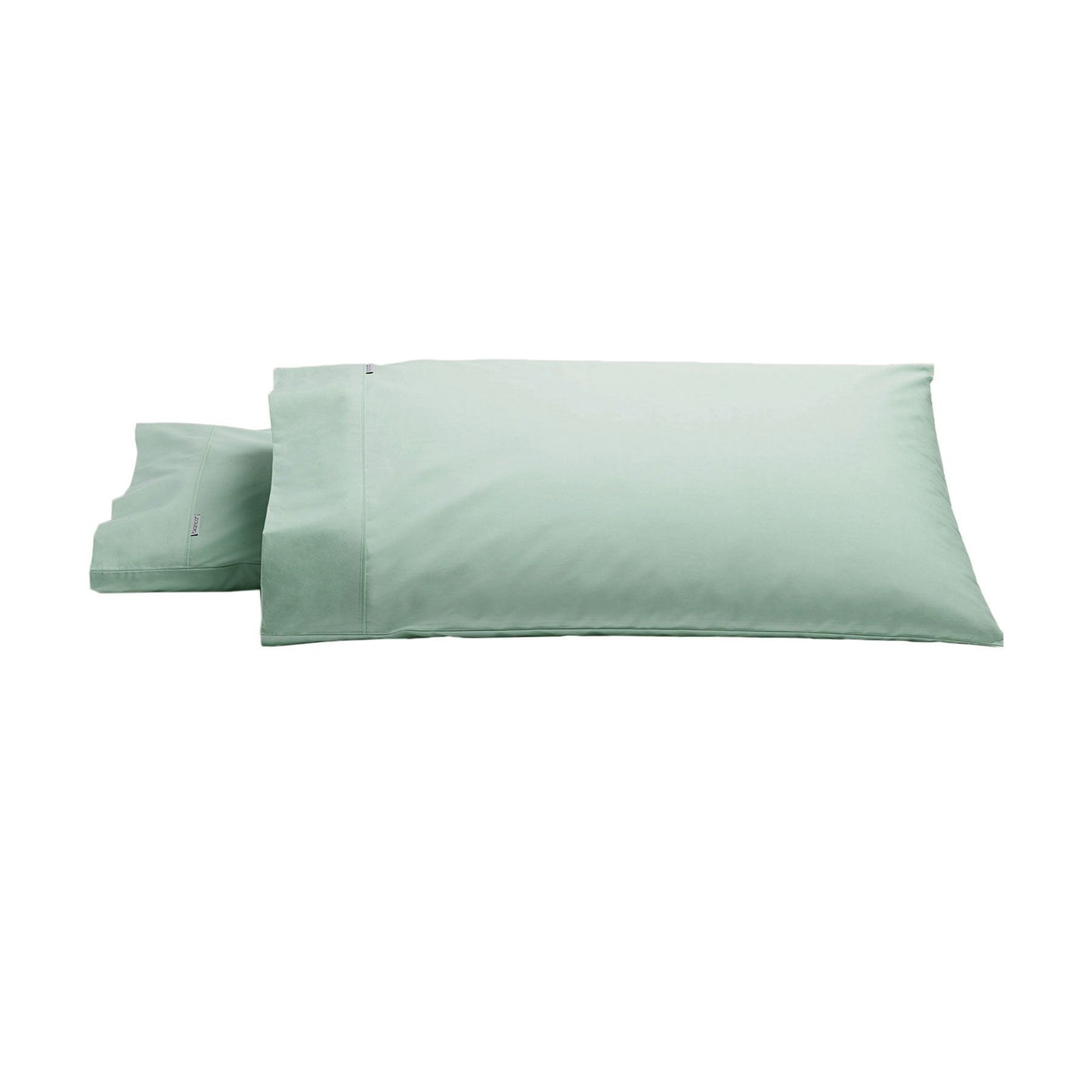 Bianca Pair of Heston Cotton Percale King Pillowcases Sage V442-BCA-PILLOWC-HESTON-SAGE-KI