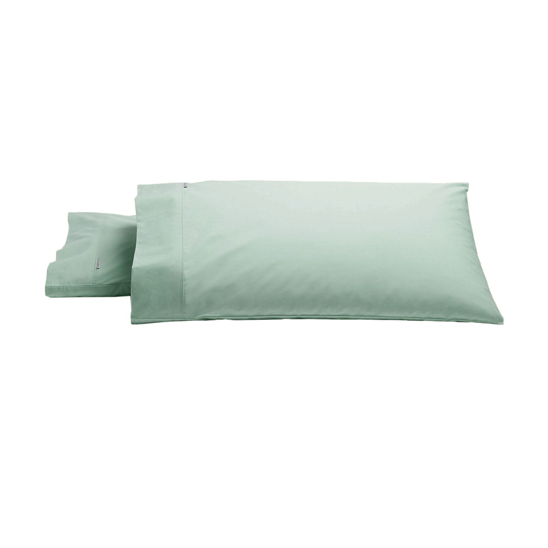 Bianca Pair of Heston Cotton Percale King Pillowcases Sage V442-BCA-PILLOWC-HESTON-SAGE-KI
