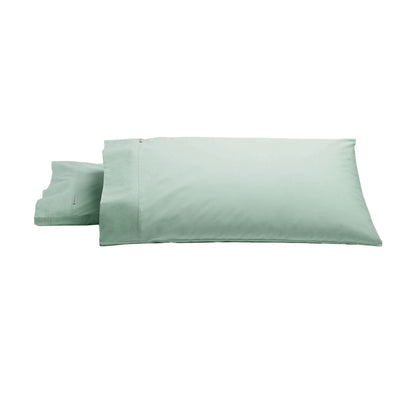 Bianca Pair of Heston Cotton Percale King Pillowcases Sage V442-BCA-PILLOWC-HESTON-SAGE-KI