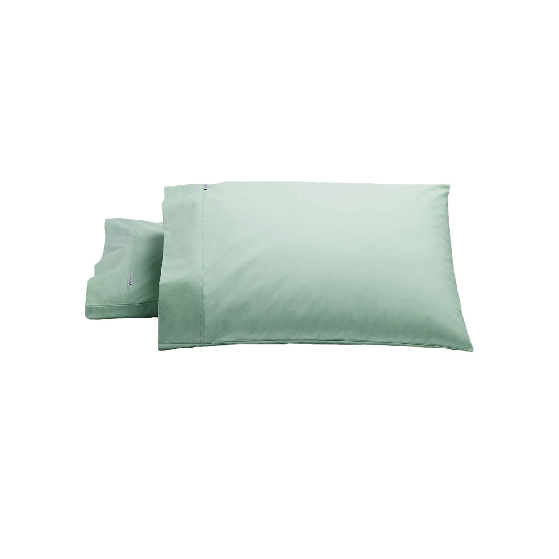 Bianca Pair of Heston Cotton Percale Standard Pillowcases Sage V442-BCA-PILLOWC-HESTON-SAGE-ST