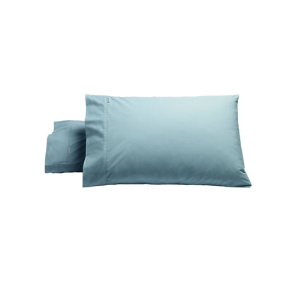 Bianca Pair of Heston Cotton Percale Standard Pillowcases Steel Blue V442-BCA-PILLOWC-HESTON-STEELBLUE-ST
